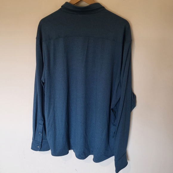 Untuckit Performance Stretch Button Down Shirt Size XXL Blue - Green - Picture 5 of 6